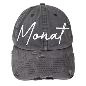 KBETHOS Monat Distressed Baseball Cap Grey Cotton Slideback Adjustable Hat